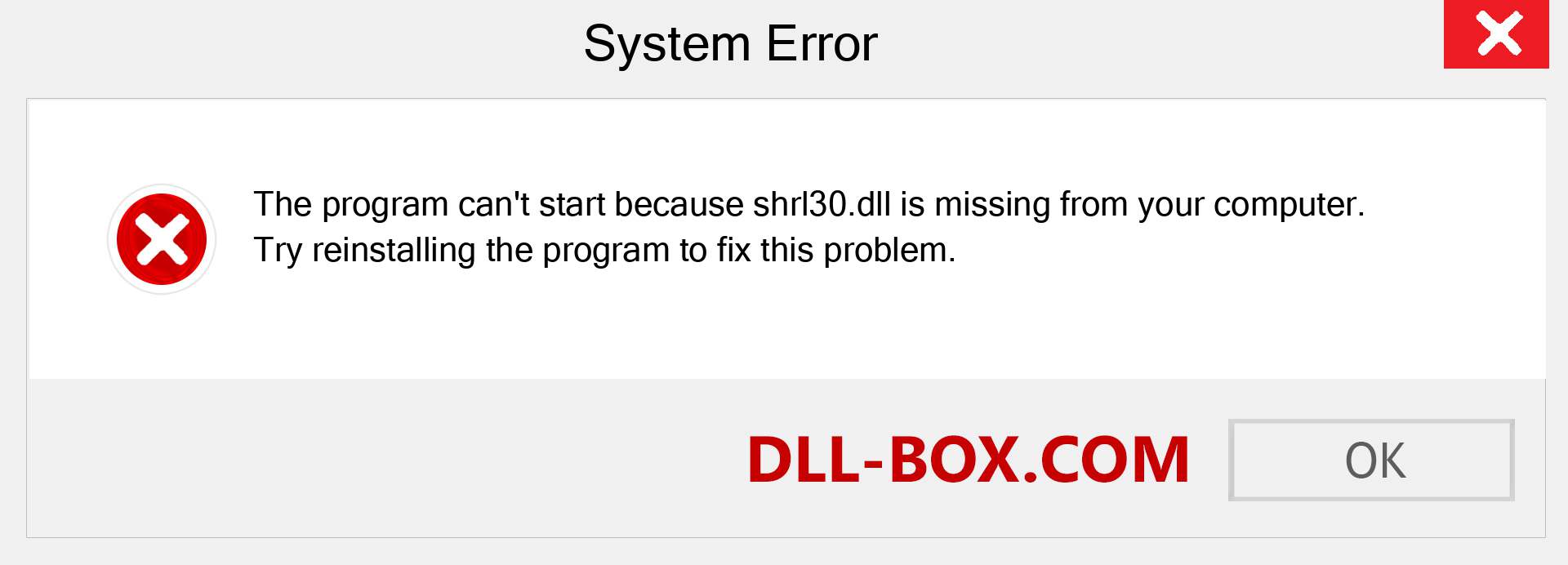  shrl30.dll file is missing?. Download for Windows 7, 8, 10 - Fix  shrl30 dll Missing Error on Windows, photos, images